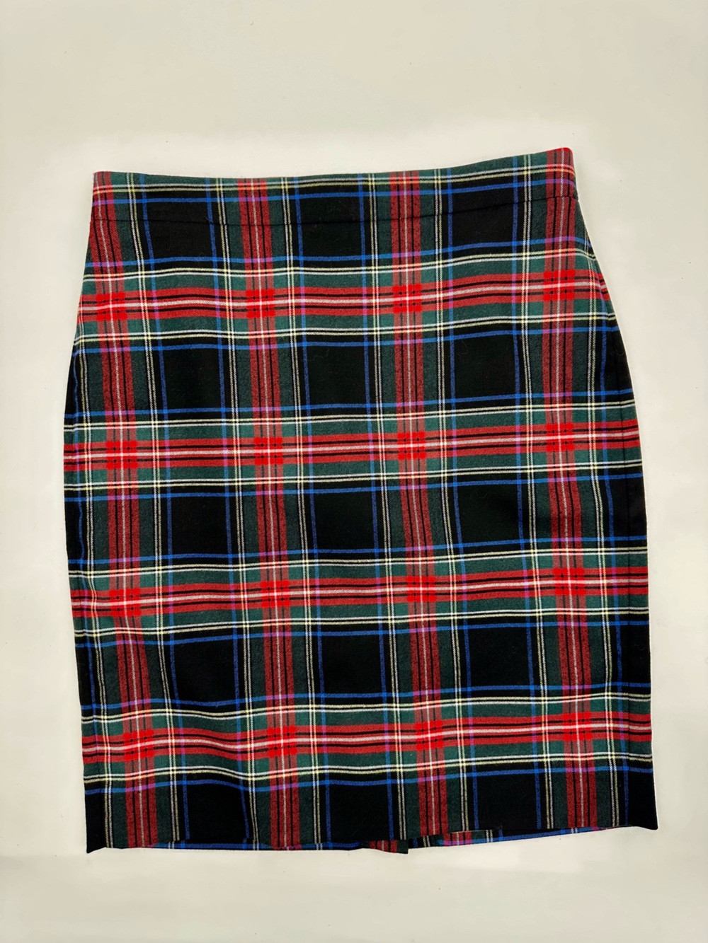 J.Crew Red Black Tartan Plaid pencil skirt size 2